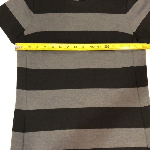 ANN Taylor Loft Thick Stripe Short Sleeve Knee Length Heavy Shift Dress - Picture 8 of 10